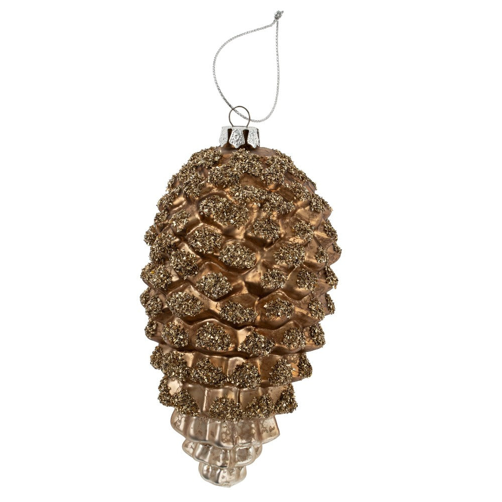 Brown Glass Pinecone Ornament