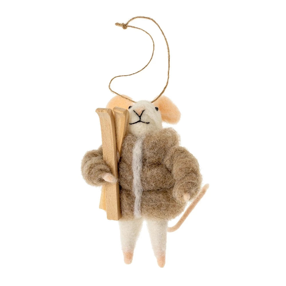 "Off-Piste Peter" Felted Mouse Ornament