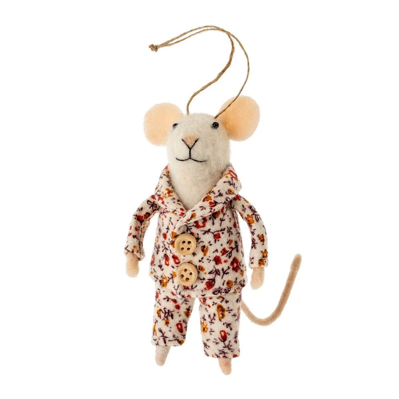 "Pyjama Paul" Felted Mouse Ornament