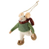"Snow Shoe Sam" Felted Mouse Ornament