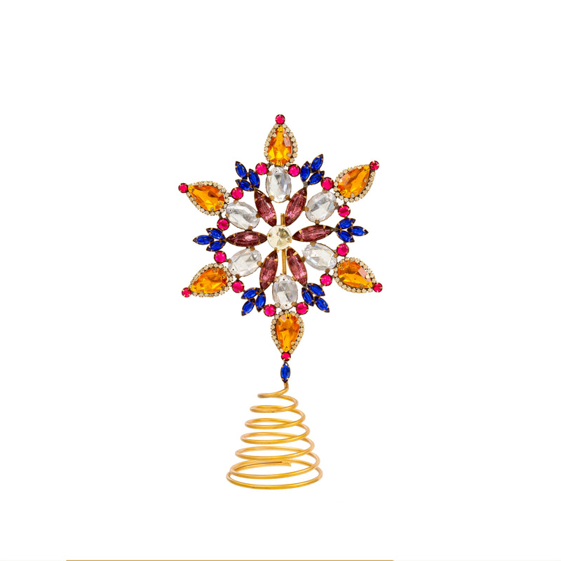 Revelry Jeweled Tree Topper - Multicolor |  Putti Christmas Decorations 
