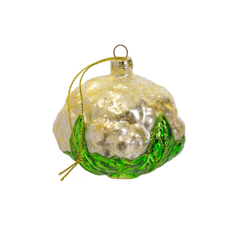 Cauliflower Glass Ornament  | Putti Christmas Decorations 