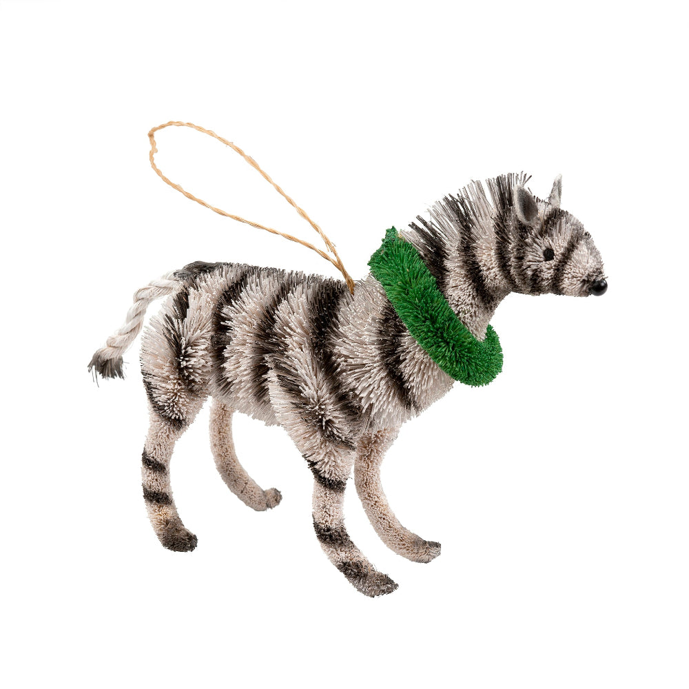 Zebra with Wreath Ornament | Putti Christmas Decorations 