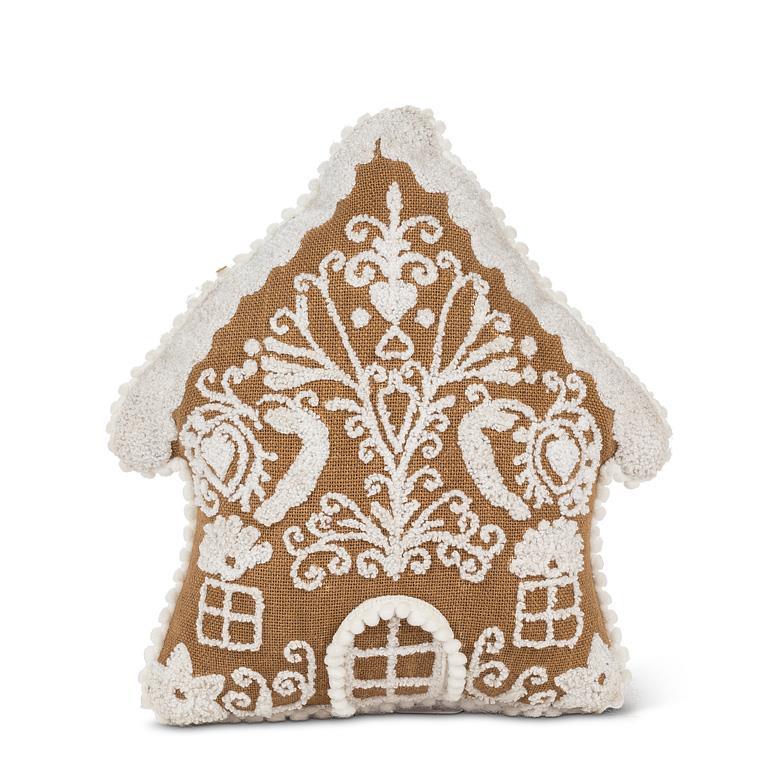 Gingerbread House Shape Pillow - Small | Putti Christmas 

