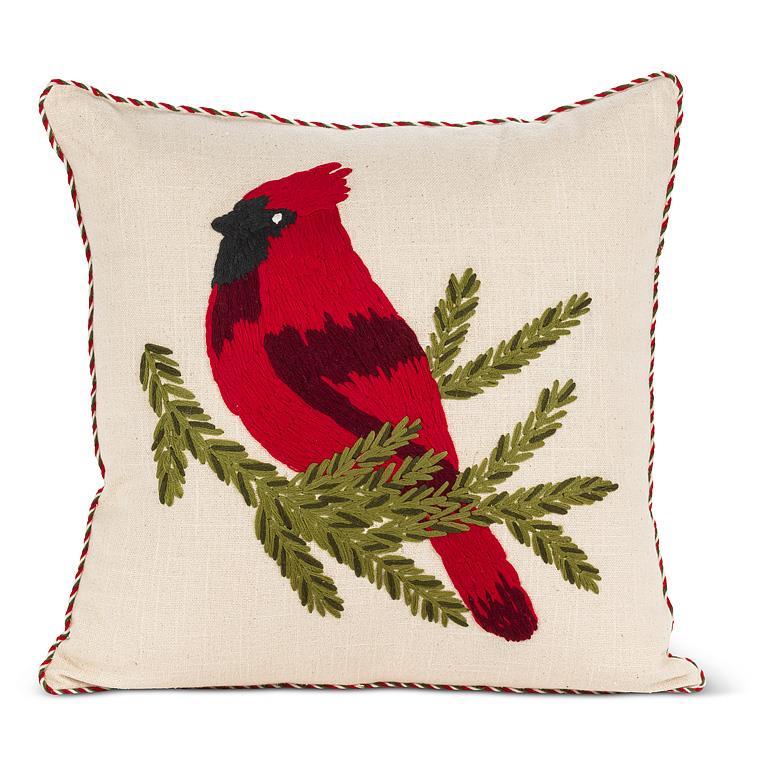 Square Cardinal on Branch Pillow