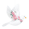 Pink Hydrangea Resin Flying Dove Ornament