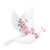 Pink Hydrangea Resin Flying Dove Ornament