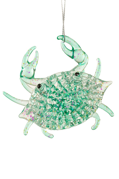 Teal Crab Ornament
