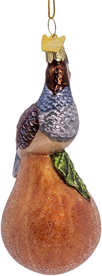 Noble Gems  Partridge and Pear Glass Ornament
