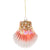 Pink & White Beaded Sea Shell Glass Ornament