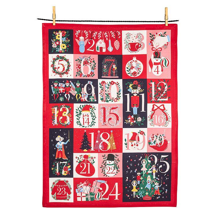 Christmas Advent Tea Towel | Putti Christmas Celebrations 