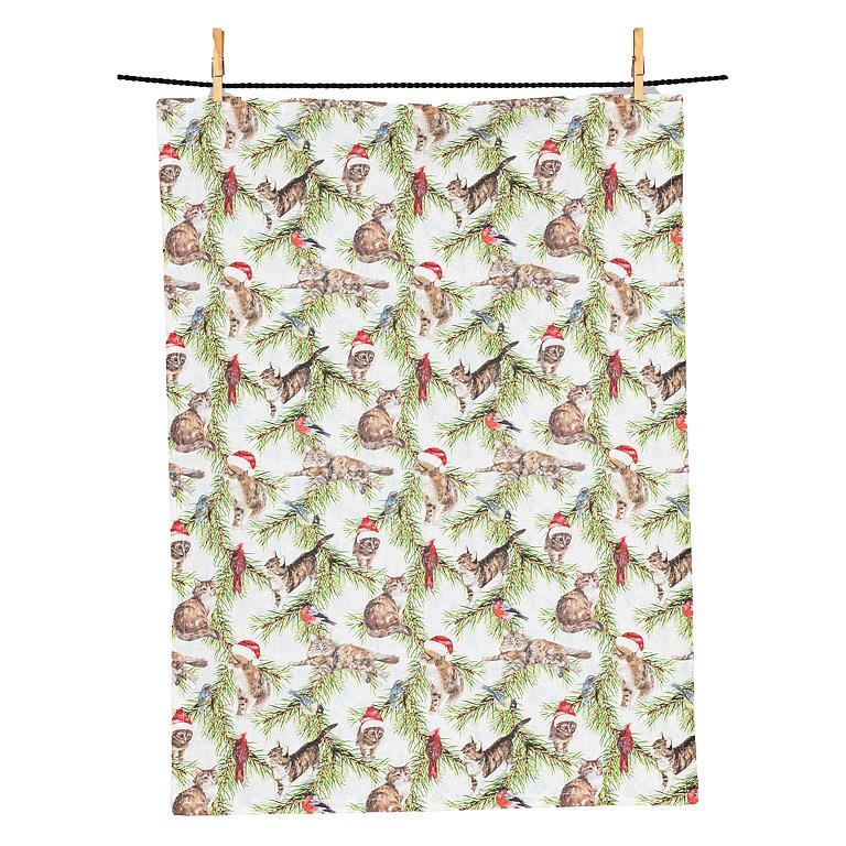 Christmas Cats Kitchen Towel | Putti Christmas Tea Towels 