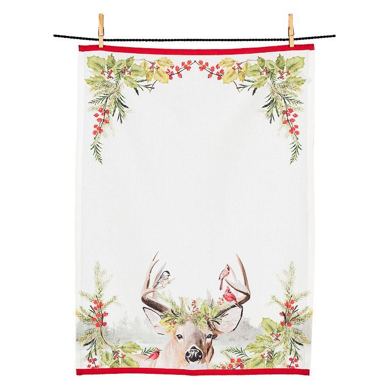 Holiday Stag Kitchen Towel | Putti Christmas 