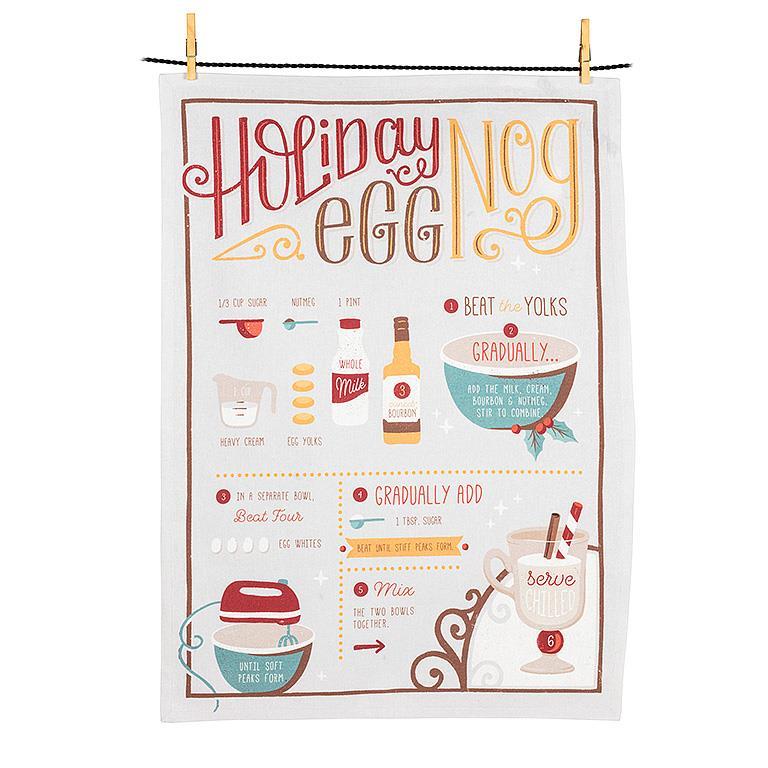 Egg Nog Recipe Tea Towel