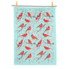 Cardinal Print Christmas Tea Towel  | Putti Christmas Celebrations