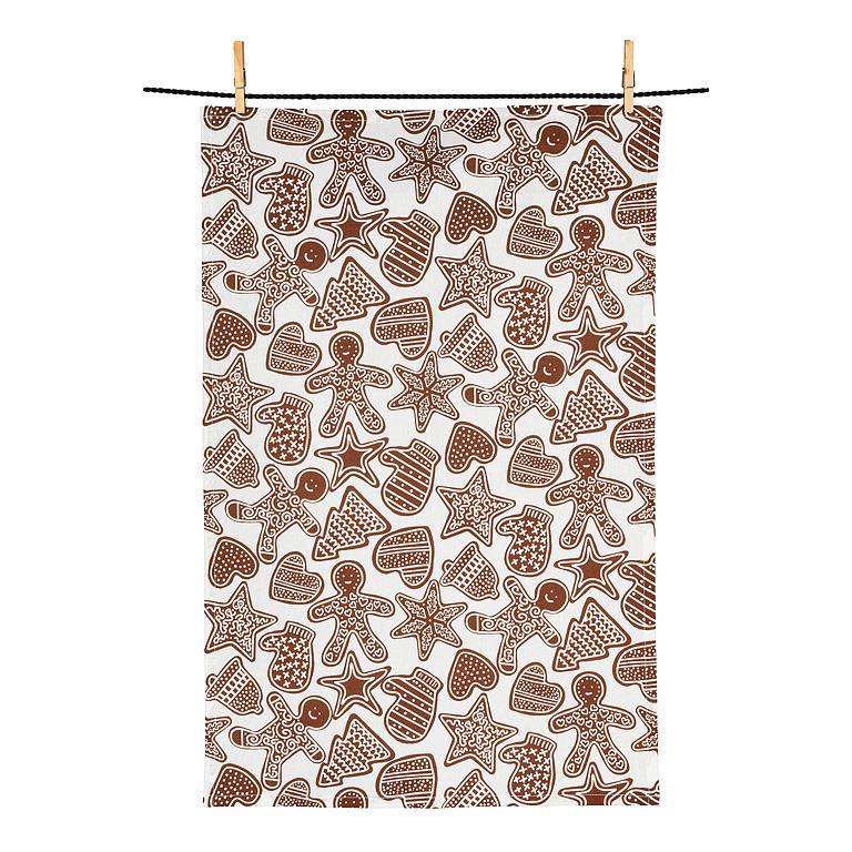 Gingerbread Cookies Kitchen Towel | Putti christmas Linens 