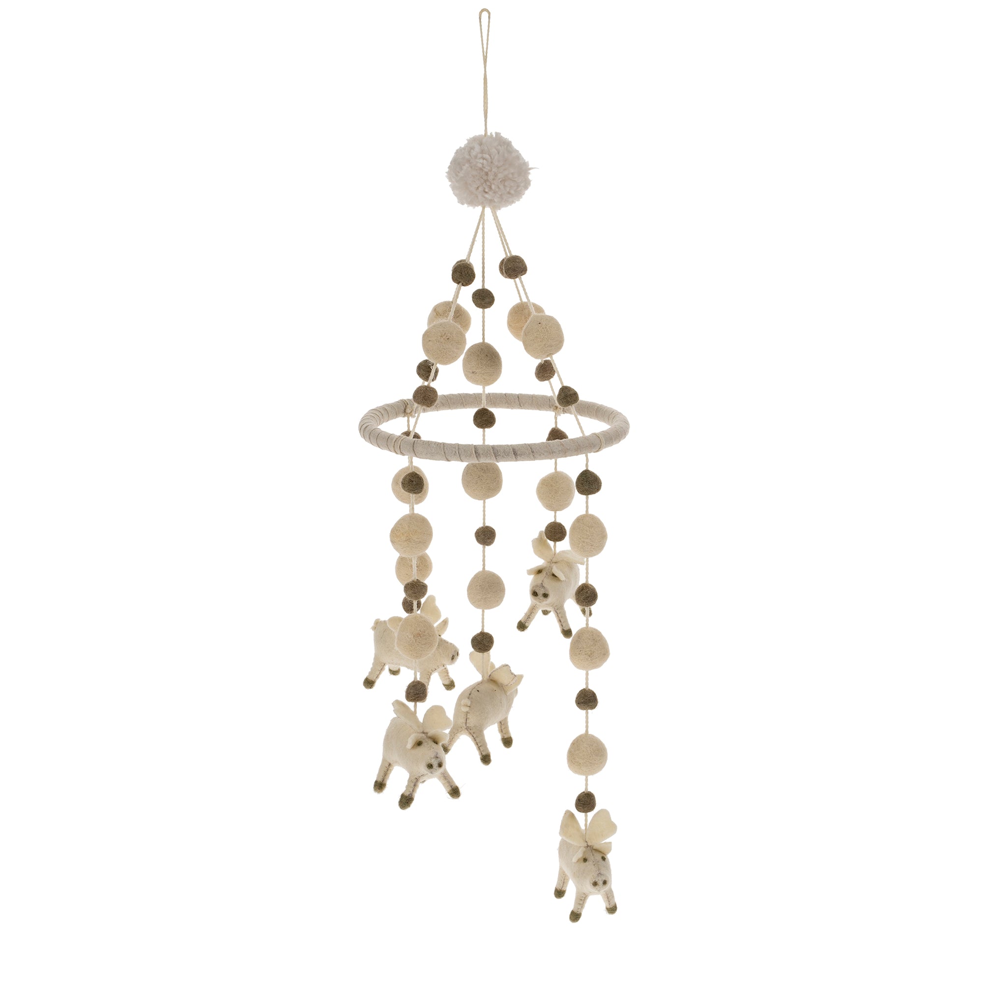 Felted Flying Pig Mobile