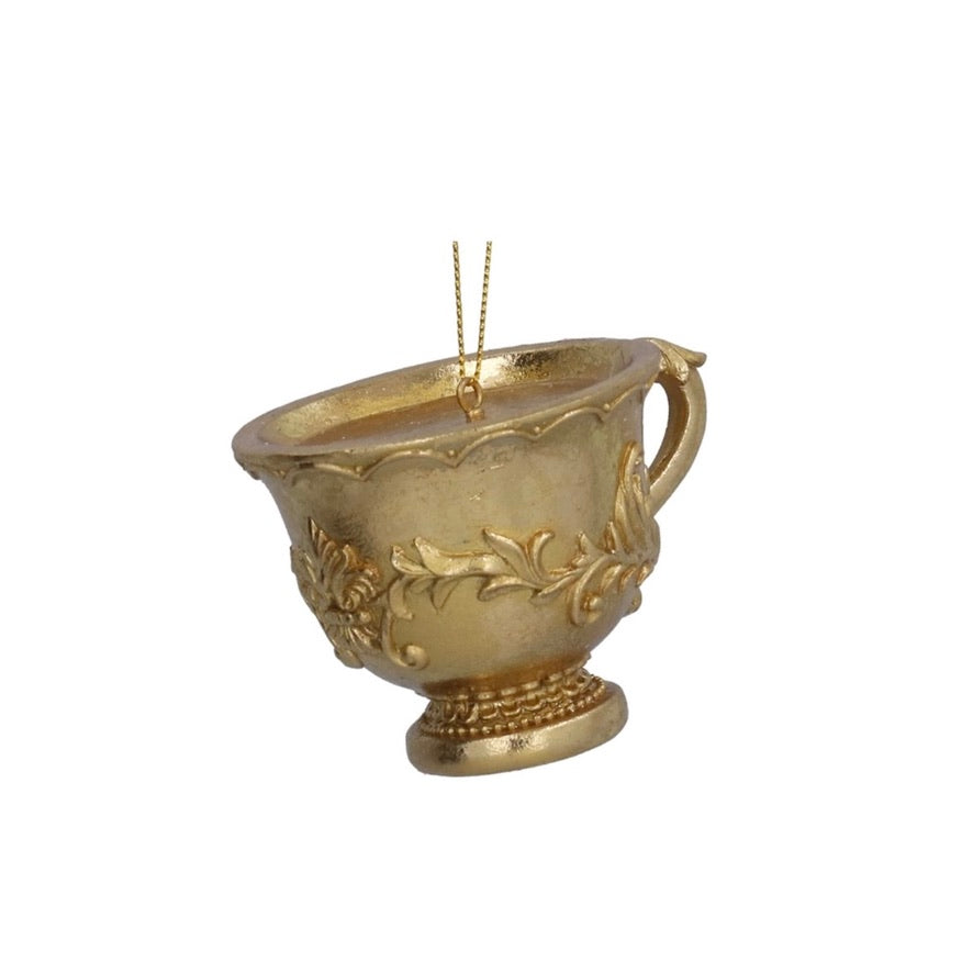 Gold Resin Teacup  Ornament