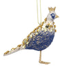 Small Blue and Gold Partridge Resin Ornament | Putti Christmas Decorations