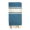 Turquoise Canvas Fouta with White Stripe