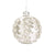 Clear with White Beaded Leaf Drops Glass Ball Ornament  | Putti Christmas Decorations 