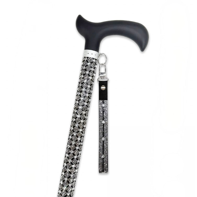 Jacqueline Kent "Sugar Cane" Hematite Cross Adjustable Medical Cane | Putti 