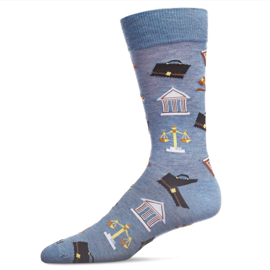 Men`s Bamboo Crew Socks - Law N Order | Putti Fine Fashions 