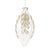 Clear with White Beaded Leaf Drops Glass Double Point Ornament