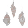 Iridescent Ivory Spiral Shell Glass Ornament