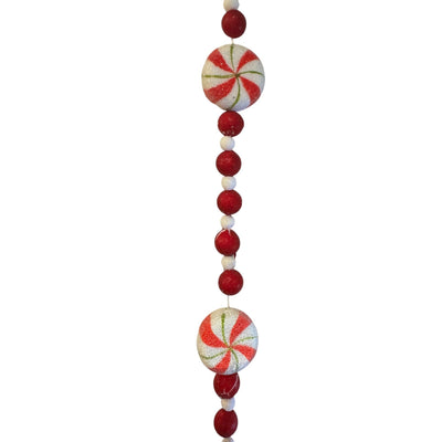 Glittered Peppermint Candy Garland