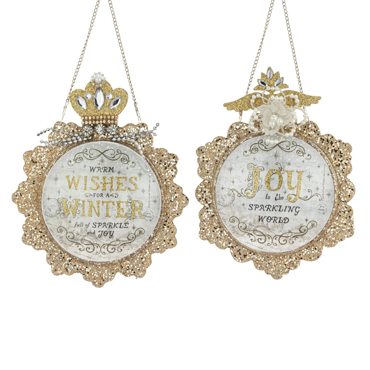 Sparkle and Joy Ornate Disc Ornaments
