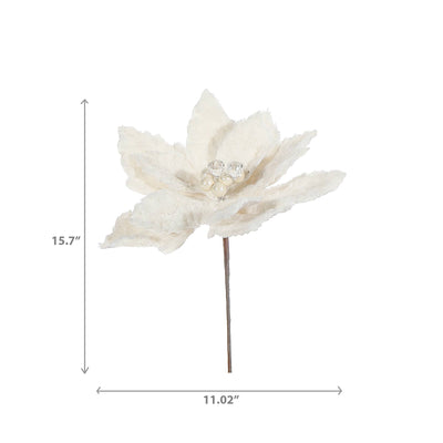 Ivovy Fur Poinsettia Pick