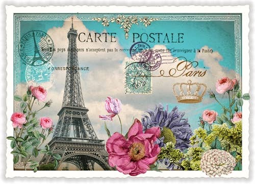 Paris, Tour Eiffel Post Card - Putti Fine Furnishings