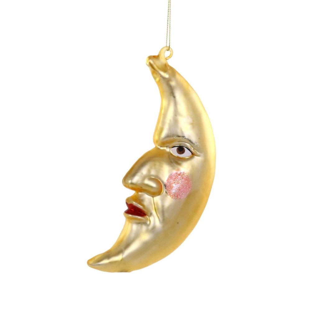 Cody Foster Vintage Man in the Moon Glass Ornament | Putti Christmas Decorations 