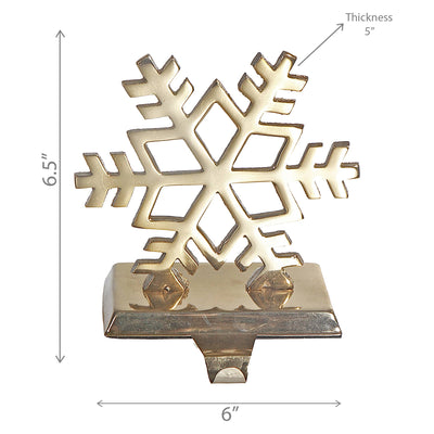 Gold Metal Snowflake Stocking Holder