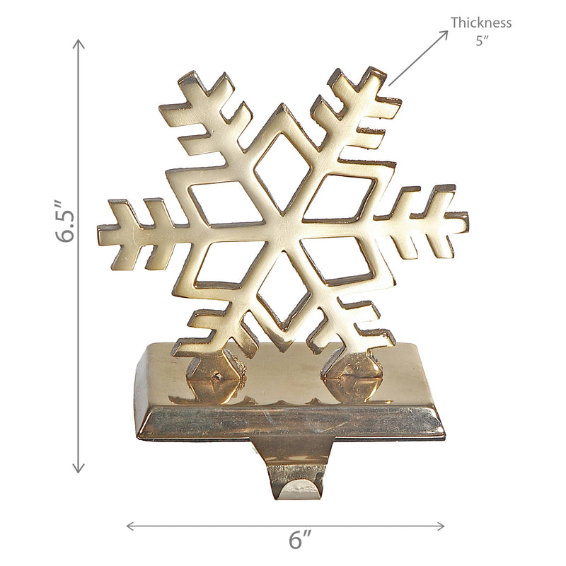 Gold Metal Snowflake Stocking Holder