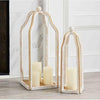 Gold Beaded Wood Lantern  | Putti Fine Furnishings Canada