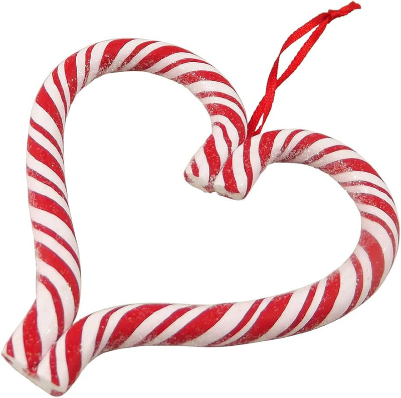 Candy Cane Heart Ornament | Putti Christmas Deorations 