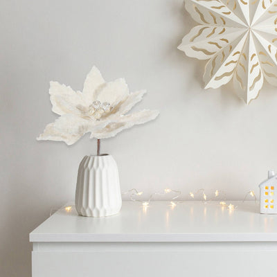 Ivovy Fur Poinsettia Pick