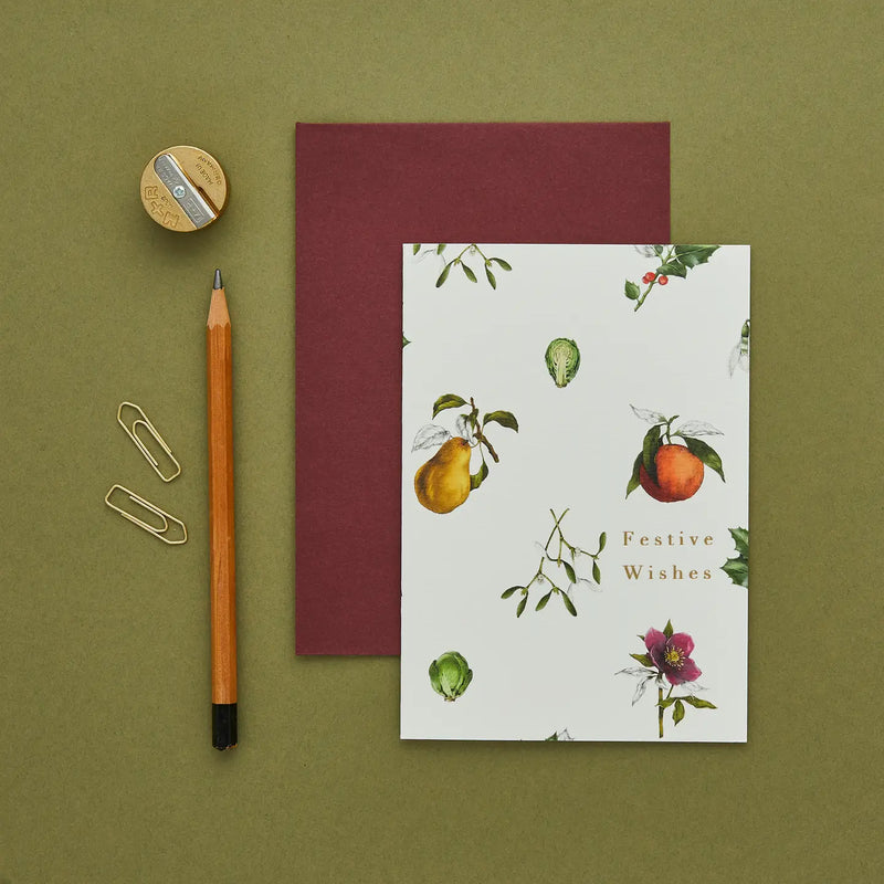 "Festive Wishes" Winter Decadence Christmas Greeting Card  | Putti Christmas 