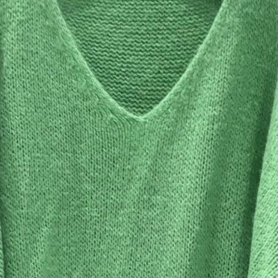 Mohair Blend V-Neck Sweater - Kelly Green - Putti Fine Furnishings
