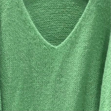 Mohair Blend V-Neck Sweater - Kelly Green - Putti Fine Furnishings
