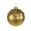 Embossed Leaf Gold Ball Ornament