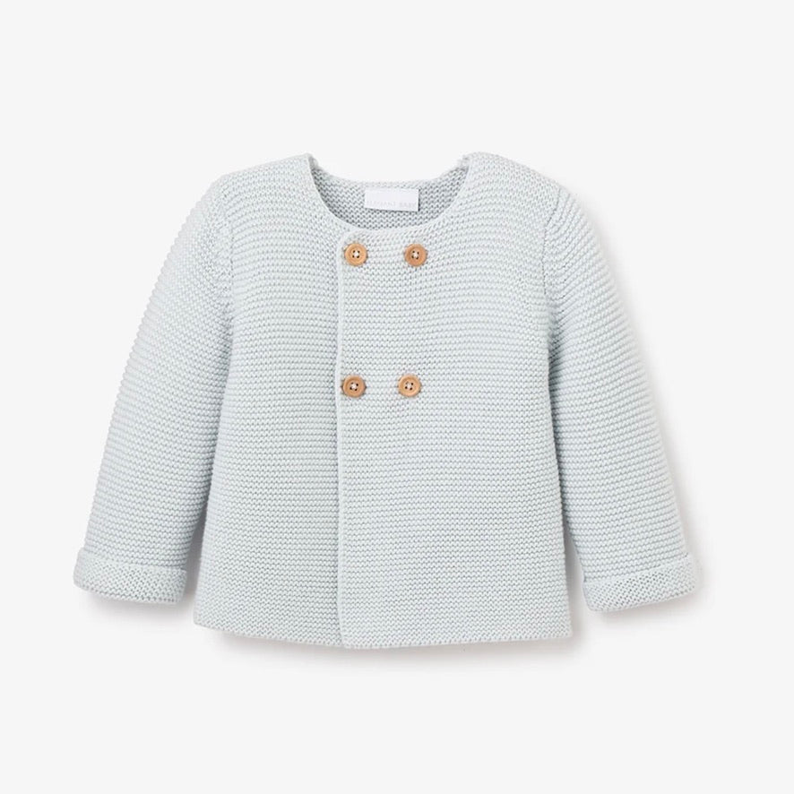 Elegant Baby Knit Cardigan & Pant Set - Pale Blue
