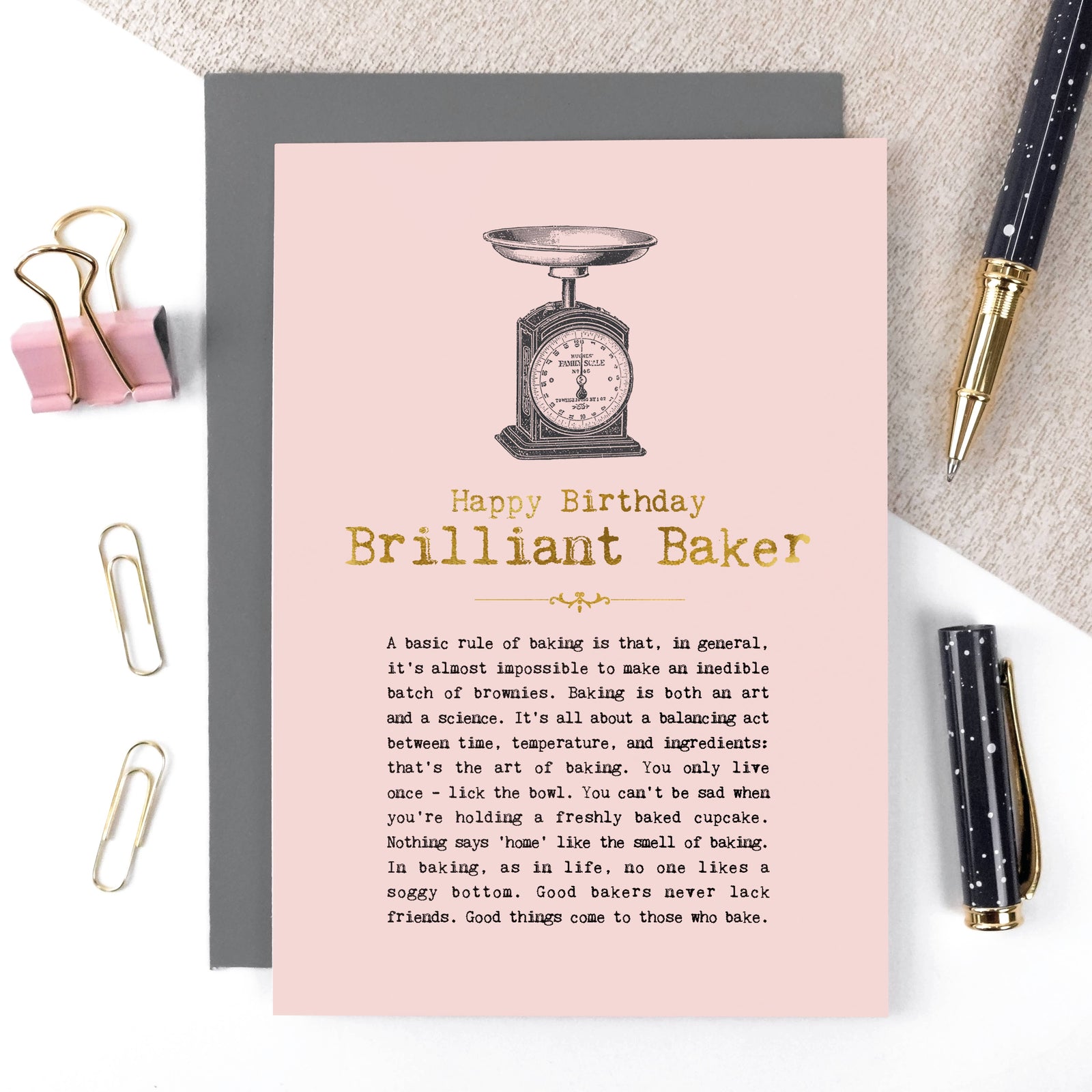 Foiled Birthday Card For Bakers