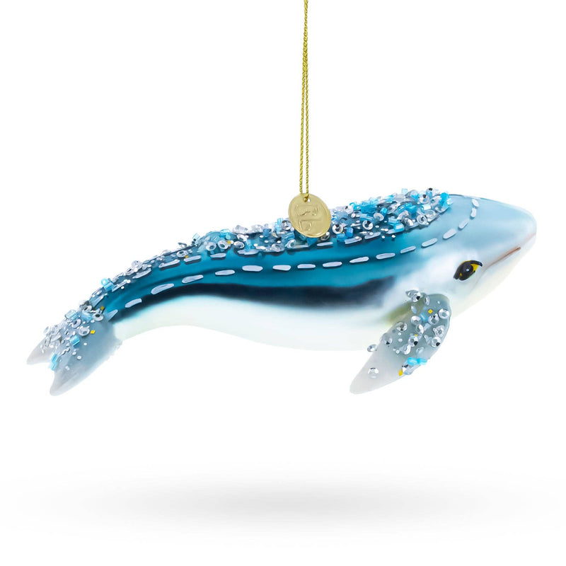 Blue Whale Glass Ornament | Putti Christmas Decorations 