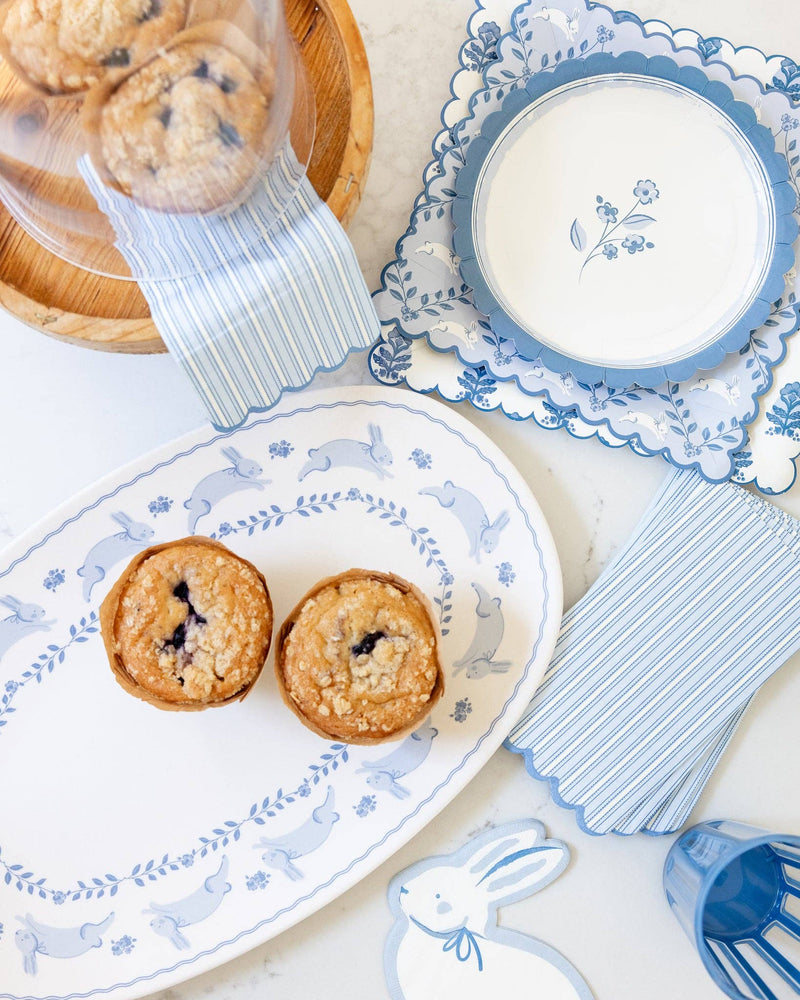 Diamond Bunny Pattern Square Paper Plate