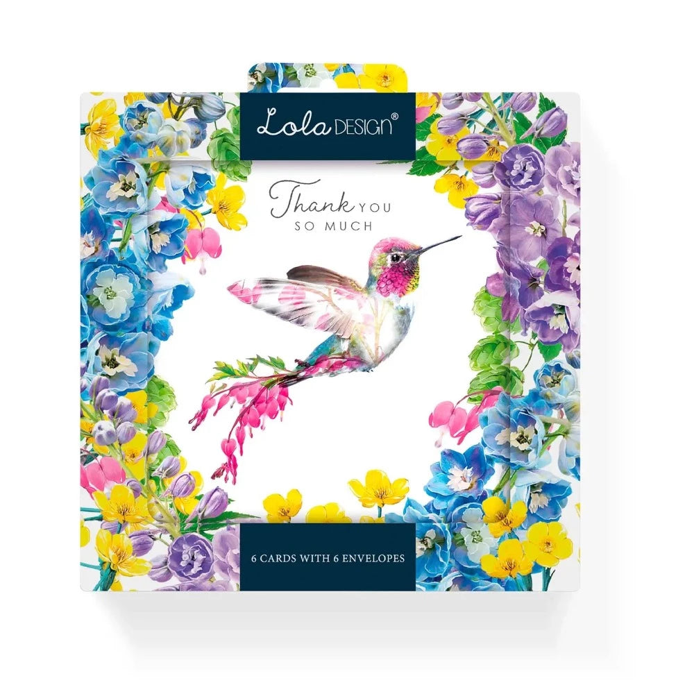 Botanical Hummingbird Thank You Boxed Note Cards