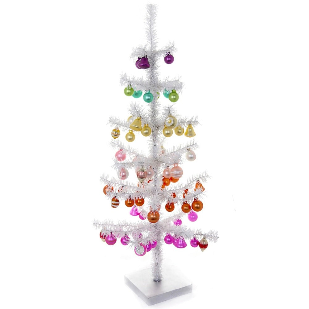 Cody Foster Decorated White Tinsel Tree - Large | Putti Christmas Decorations 