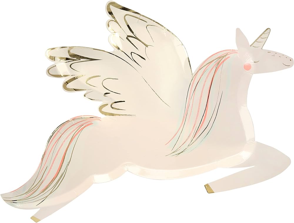 Meri Meri Winged Unicorn Large Pastel Plates